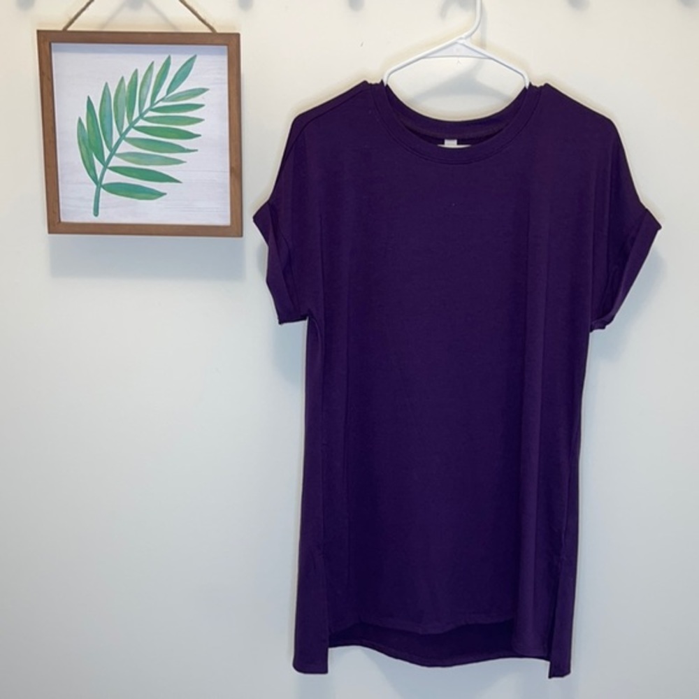 Zenana Purple short sleeve tunic top